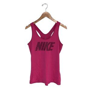 Nike Pro Tank ‎ Top Women’s Size Medium Pink Magenta Logo Racerback Athletic Fit